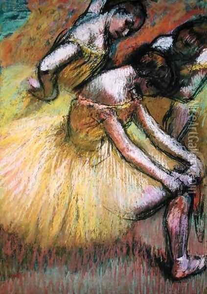 Group of Three Dancers Oil Painting - Edgar Degas