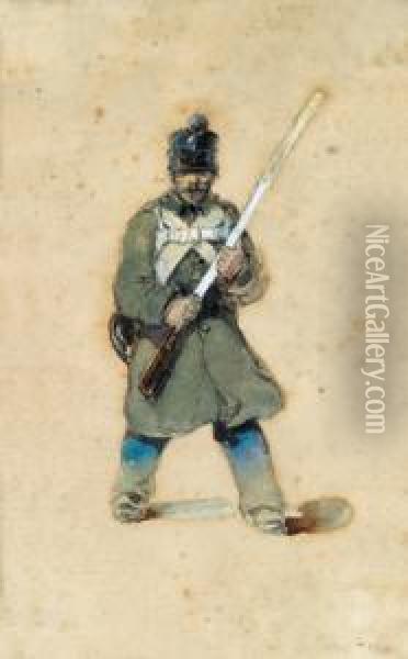 Osterreichischer Soldat Oil Painting - Friedrich Johann Treml