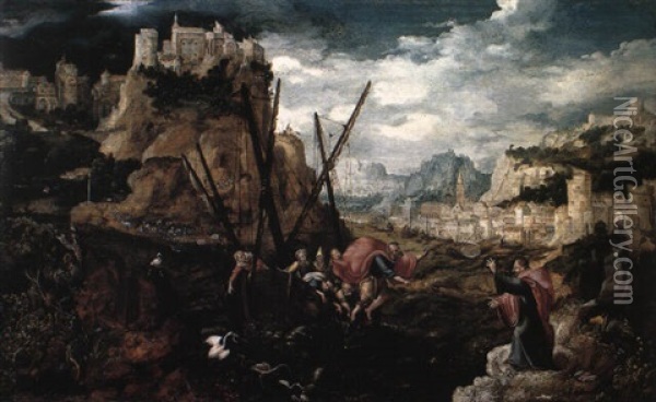 The Calling Of St. Peter Oil Painting - Herri met de Bles