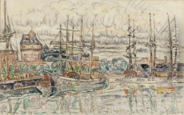 Scene De Port, Saint-malo Oil Painting - Paul Signac
