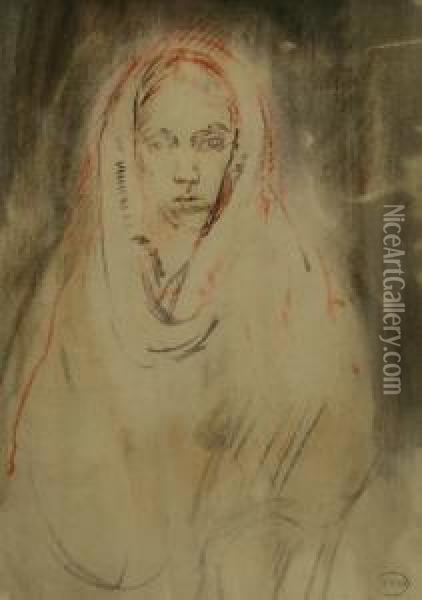 Lady In A Shawl Oil Painting - Ambrose McEvoy