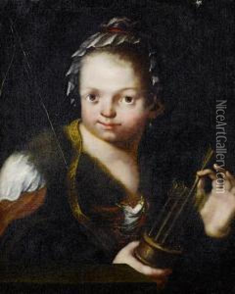 Portrait Of A Young Child As Cupid Oil Painting - Giuseppe Nogari