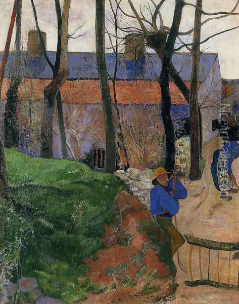 Houses In Le Pouldu Oil Painting - Paul Gauguin