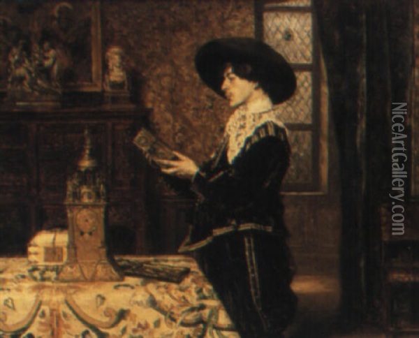 Inspecting The Box Oil Painting - Ferdinand Victor Leon Roybet