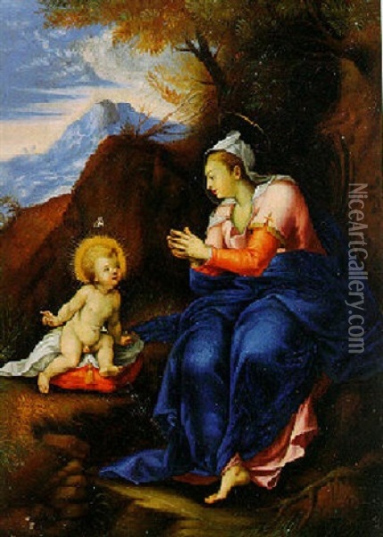 The Madonna Della Ghira Oil Painting - Denys Calvaert