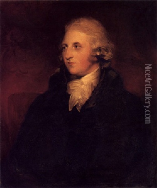 Portrait Of Rev. William Shippen Willes, Of Astrop, Northamptonshire, Wearing A Black Coat With A White Stock Oil Painting - Thomas Lawrence