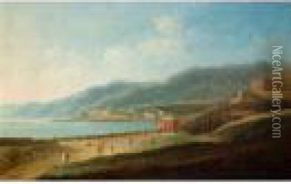 Veduta Del Golfo Di Genova Oil Painting - Antonio Joli