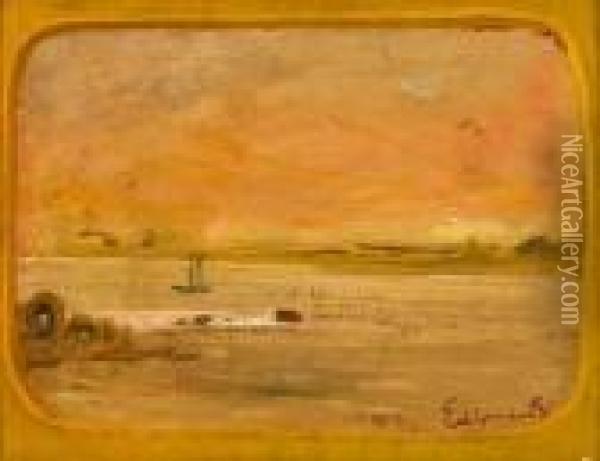 Sailing Boat Off A Deserted Shore Oil Painting - Louis Michel Eilshemius