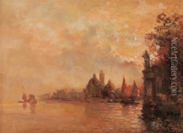 Impression Von Venedig Im Abendlicht, Mit Blick Auf San Giorgio Maggiore Oil Painting - Bartolomeo Bezzi