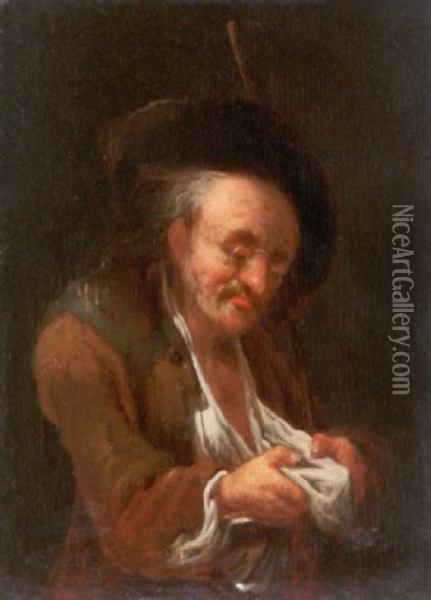 Der Lauseknacker Oil Painting - Johann Conrad Seekatz