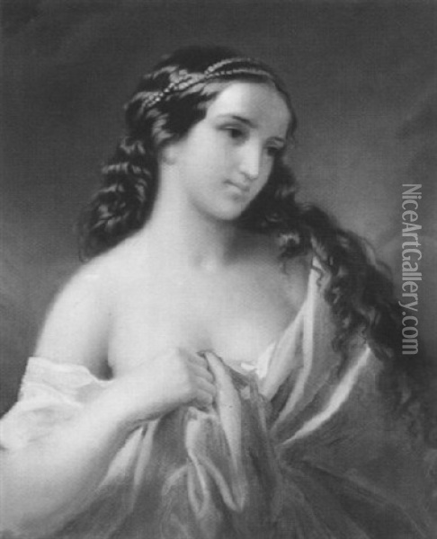 Brustbild Einer Jungen Dame Oil Painting - Friedrich von Amerling