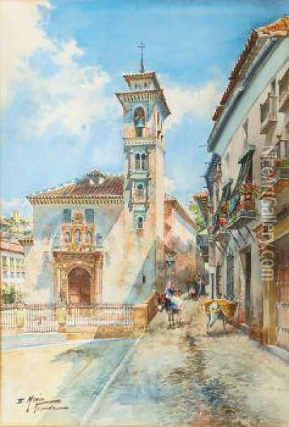 Granada Mit Der Kirche San Gil E Sant' Anna Oil Painting - Emile Marin
