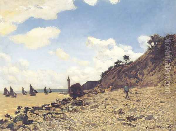Beach at Honfleux Oil Painting - Claude Oscar Monet