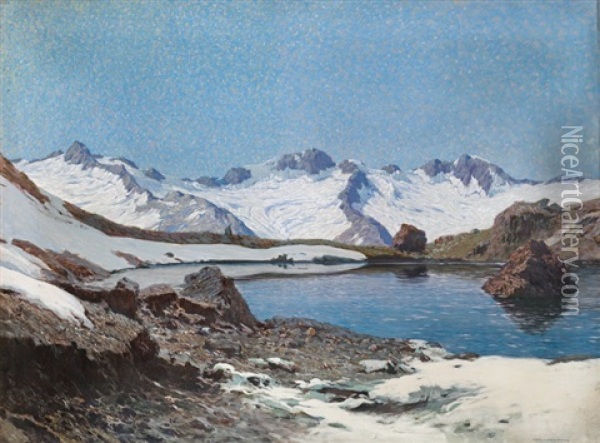 Zillertaler Gletscher Mit Schwarzensee Oil Painting - Karl Ludwig Prinz