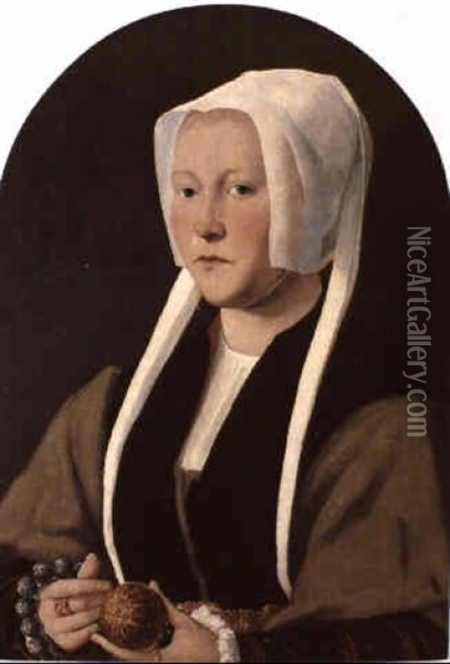 Portrait De Femme Oil Painting - Jan Van Scorel