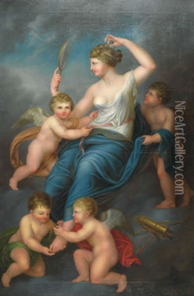 La Toilette De Venus Oil Painting - Andries Cornelis Lens