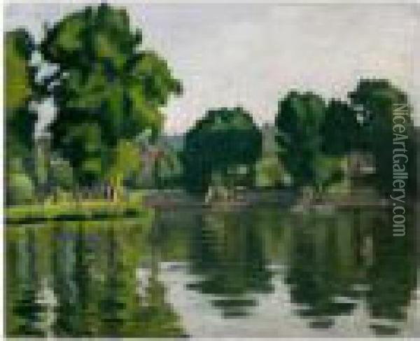 La Seine A Poissy Oil Painting - Albert Marquet