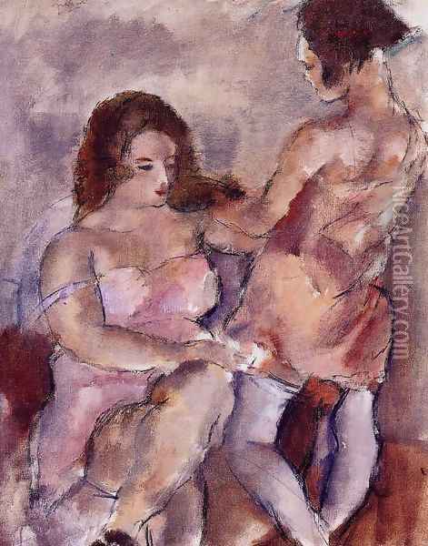 Two Young Women Oil Painting - Jules Pascin