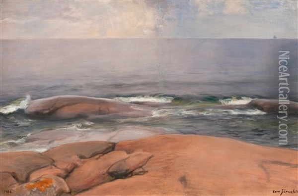 View From The Shore Of Porkala Oil Painting - Eero Jaernefelt