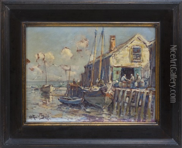 Wharf At Provincetown Oil Painting - Arthur Vidal Diehl