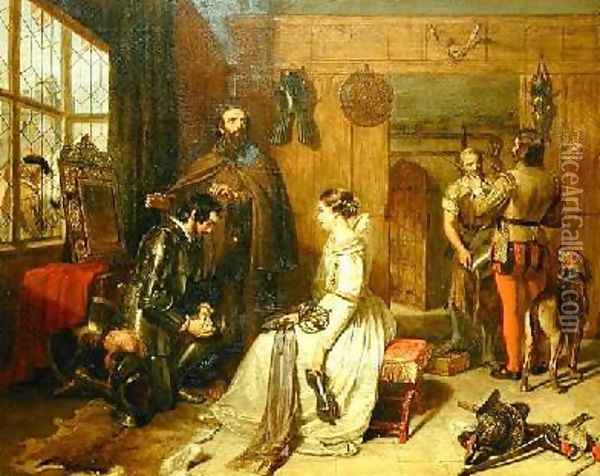 A Parting Benediction Speak Truly In The Knighthood And Thine Oath Oil Painting - Charles Landseer