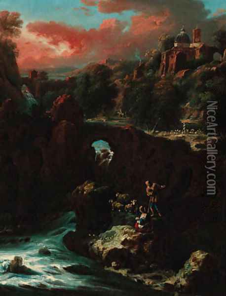 An Italianate river landscape Oil Painting - Domenico Brandi