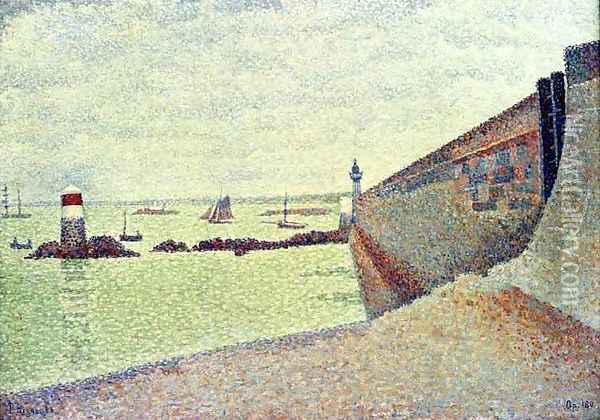 The Pier at Portrieux Oil Painting - Paul Signac
