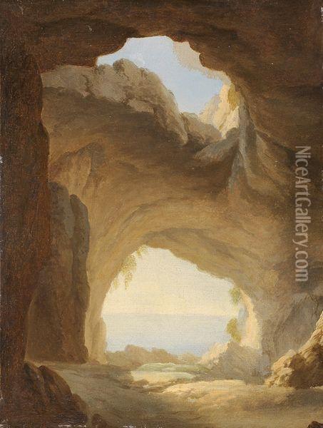 Vue De Grotte Pres De Naples Oil Painting - Jean Antoine Constantin D'Aix