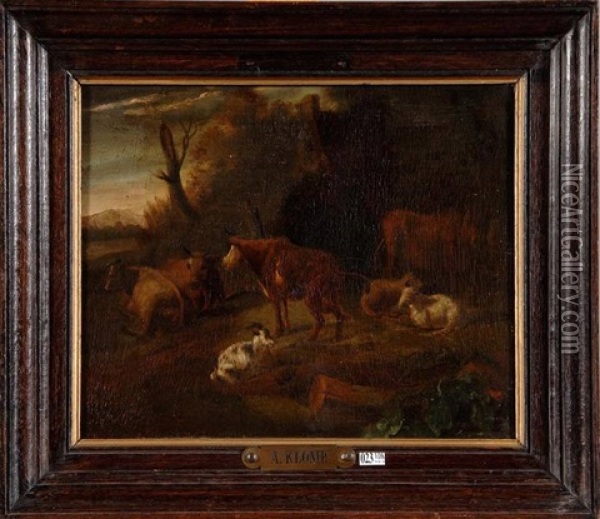 Vaches Et Moutons Oil Painting - Albert Jansz Klomp