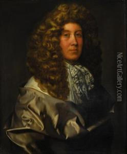 Portrait Of A Gentleman Of The Ashley Cooper Family Oil Painting - Gerard Soest