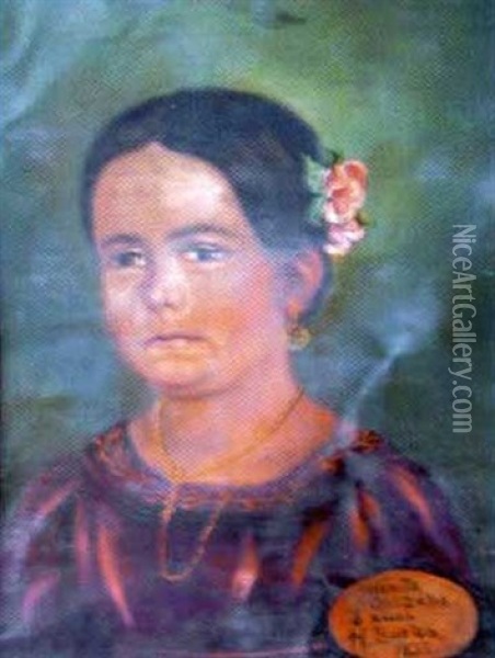 Portrait De Juanita Quezada Oil Painting - Hermenegildo Bustos