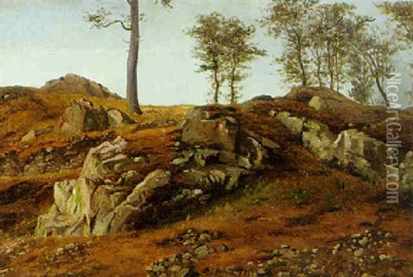 Klippelandskab, Kullen Oil Painting - Peter (Johann P.) Raadsig
