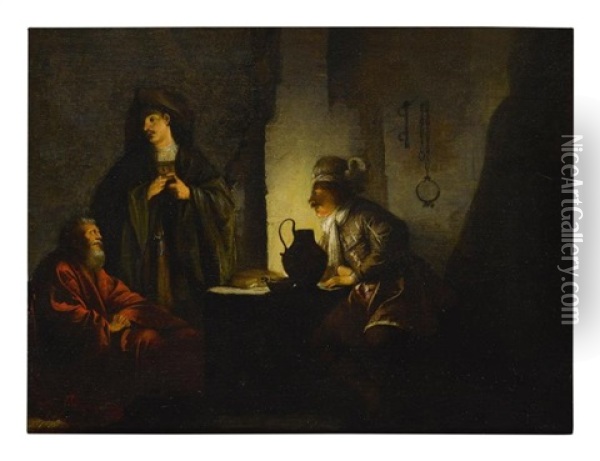 Joseph In Prison Oil Painting - Dirck Dircksz van Santvoort