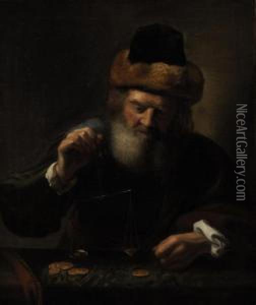 The Weigher Of Gold Oil Painting - Karel van der Pluym