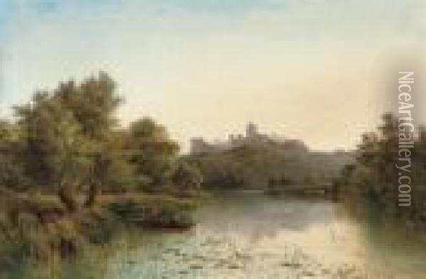 Windsor Castle From The Thames Oil Painting - George Augustus Williams