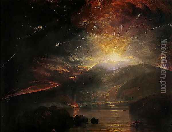 The Eruption of the Soufriere Mountains in the Island of St. Vincent, 30th April 1812 Oil Painting - Joseph Mallord William Turner