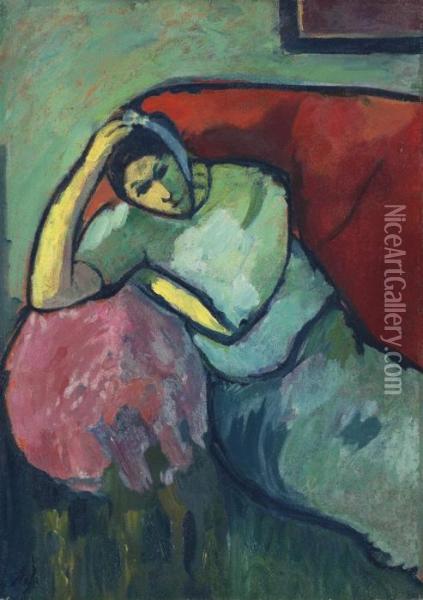 Sitzende Frau Oil Painting - Alexei Jawlensky