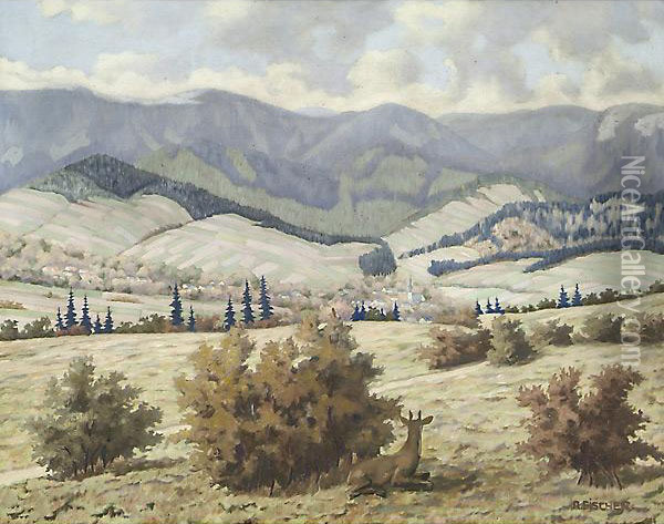 Grande Paesaggio Oil Painting - Alexander Fischer