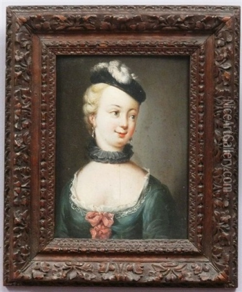 Portrait De Dame De Qualite Oil Painting - Christian Wilhelm Ernst Dietrich