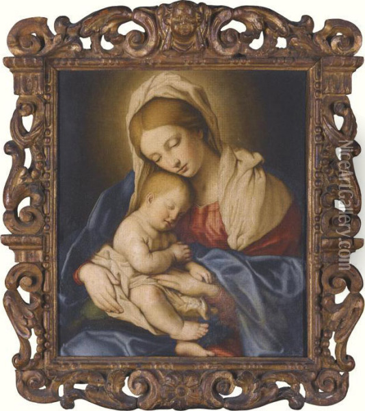 The Madonna And Child Oil Painting - Giovanni Battista Salvi