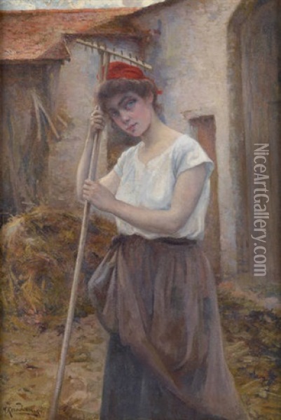 La Jeune Fermiere Oil Painting - Michel Korochansky