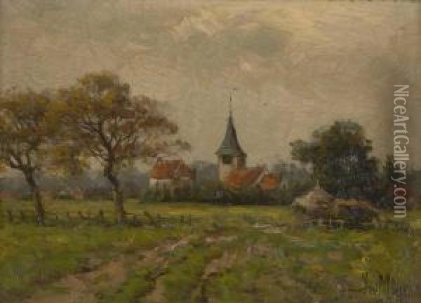 Vue De Village Oil Painting - Isidore Meyer