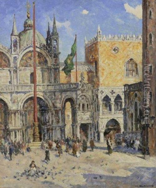 Place St Marc. Oil Painting - Wilhelm Blanke