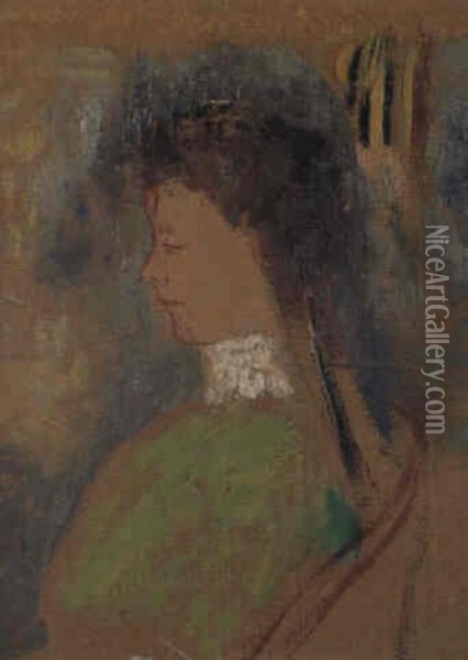Le Portrait De Mme. Violette Heymann Oil Painting - Odilon Redon