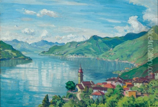 Fruhsommermorgen In Ronco (tessin) Oil Painting - Waldemar Theophil Fink