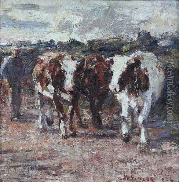 Cattle Oil Painting - Harry Filder