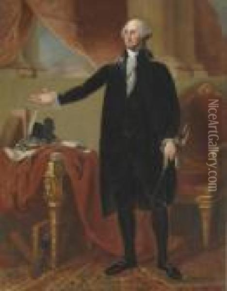 Portrait Of George Washington Oil Painting - Edward Savage