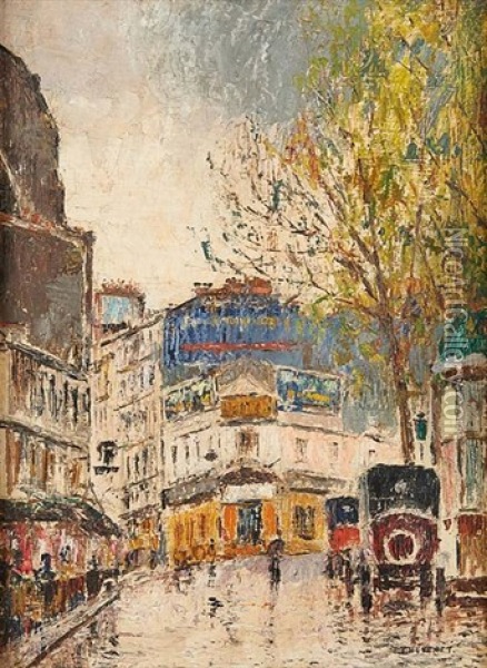 Vue De Montmartre Apres Une Averse Oil Painting - Pierre Thevenet