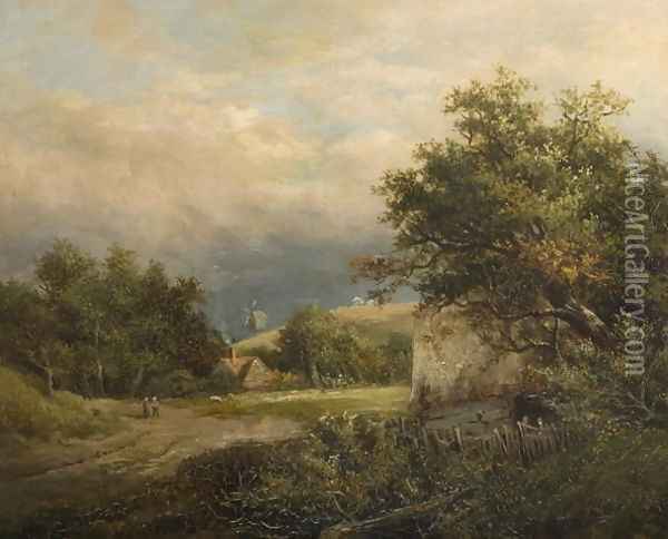 A Welsh Landscape Oil Painting - Joseph Thors