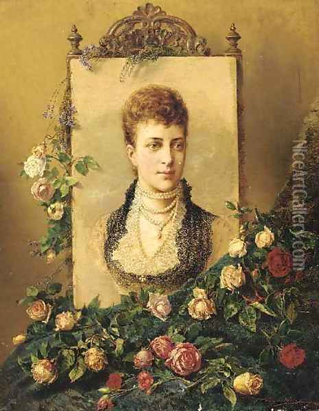 A portrait of Princess Alexandra Oil Painting - Henry Campotosto